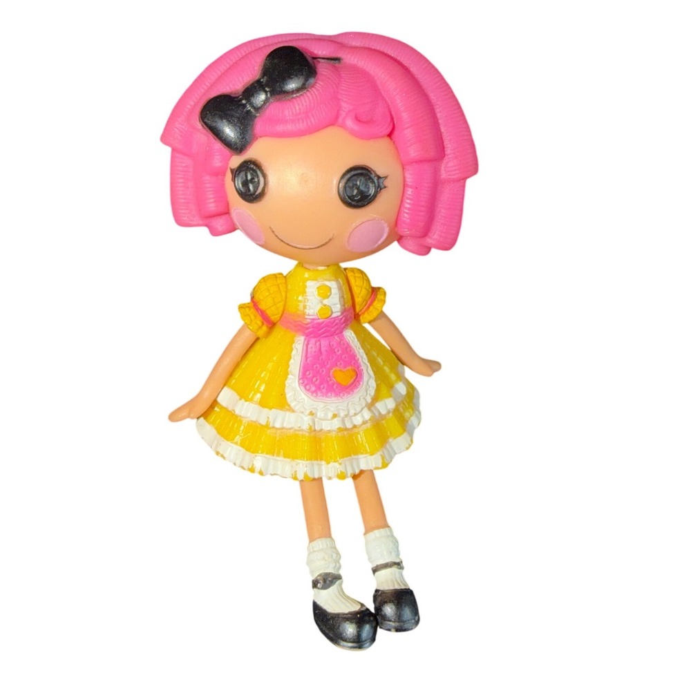 Lalaloopsy Mini 3" Doll Crumbs Sugar Cookie Yellow Baker's Dress Tea Party Pink